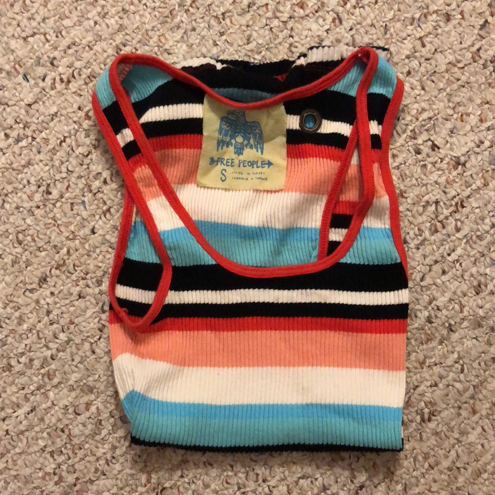 Striped free people tank size small